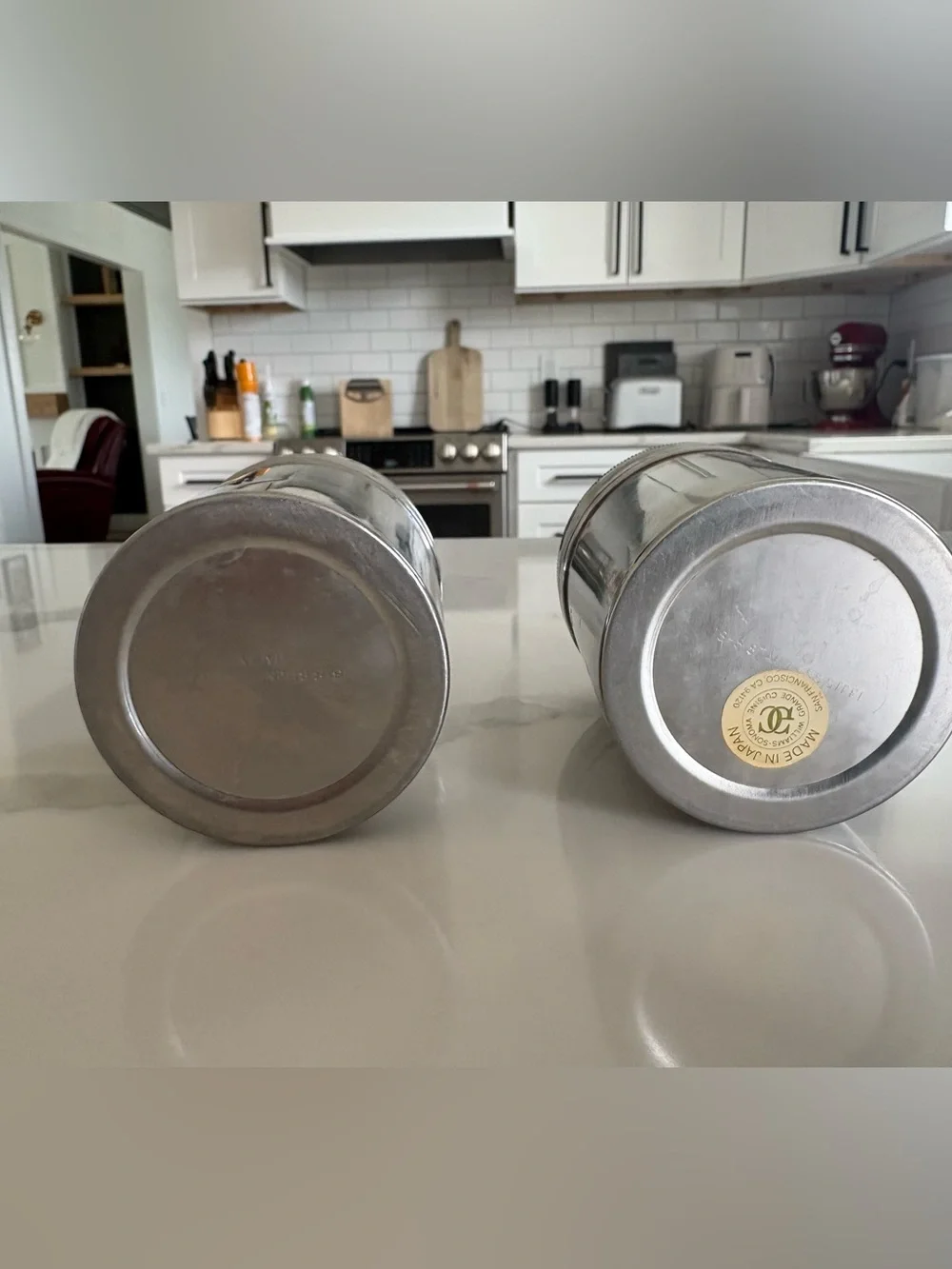 Vintage Williams Sonoma Stainless Steel Shaker Canisters Made in Japan Set
